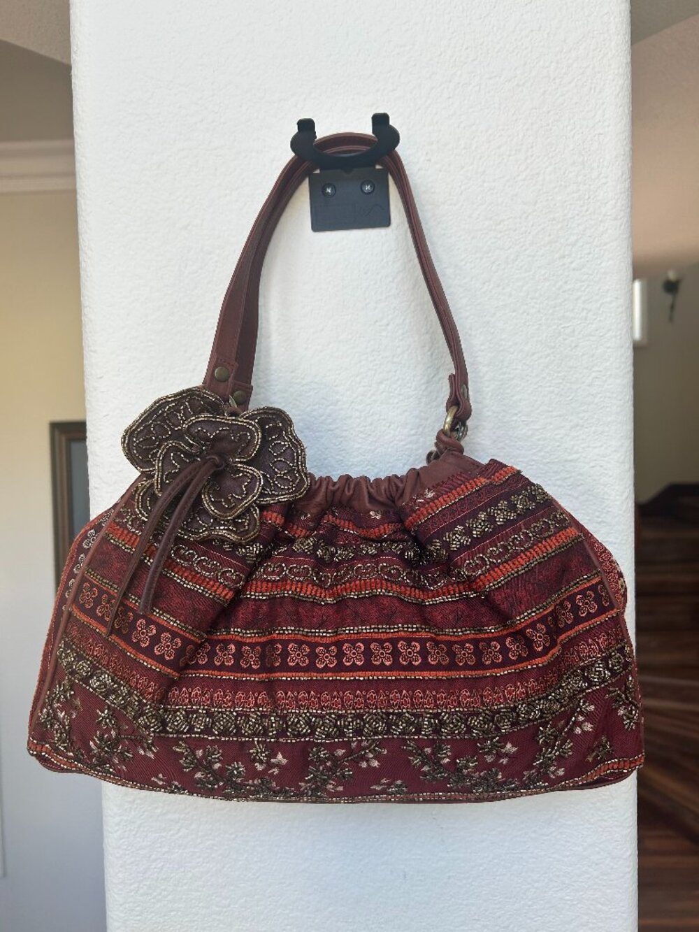 Isabella Fiore Vintage Beaded "Hobo-Chic" Shoulder bag.